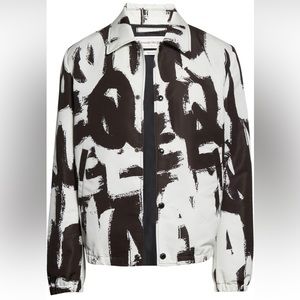 Alexander McQueen Graffiti Shoulder Pad Jacket Sz 54